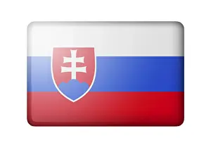 Central Europe Banner Imprime: The Slovakia flag. Rectangular matte icon