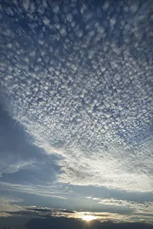 Cirrocumulus Clouds Imprime: Small cirrocumulus clouds, herringbone sky