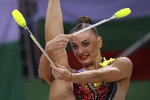 Impresiones de Sofia, Bulgaria - 15 de septiembre de 2022: Ekaterina Vedeneeva de Eslovenia en acción durante los Campeonatos del Mundo de Gimnasia Rítmica FIG número 39 Imágenes Relacionadas Imprime: Sofía, Bulgaria - 15 de septiembre.