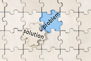 Problem Solving Concept Imprime: Solution to the problem concept. Puzzle with text