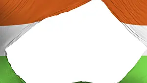Níger Imprime: Bandera de Níger dividida, fondo blanco, renderizado en 3D.
