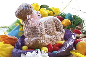 Easter Lamb Cake Imprime: Sponge cake in the shape of an Easter lamb
