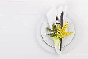 Holiday Meal Ideas Imprime: Spring table setting with mimosa