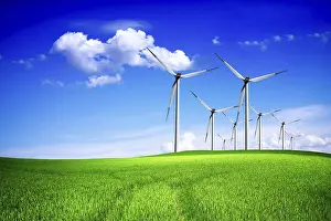 Wind Power Generation Imprime: Spring wind