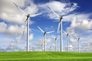Deserted Windmill Imprime: Spring windmill landscape