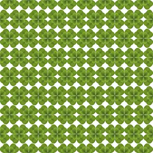 Four Leaf Clover Symbol Imprime: St Patrick's Day background vector seamless pattern