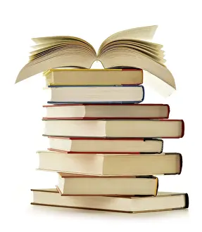 Isolated Book Stack Imprime: Stack of books isolated on white background