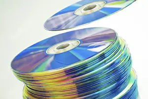 Still Life Studio Setup Imprime: Stack of CDs or CDRs