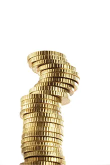 Euro Coin Stack Imprime: A stack of coins