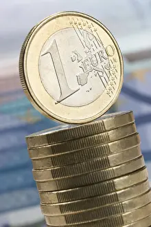 Euro Coin Stack Imprime: Stack of coins