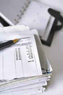 Office Work Imprime: Stack of letters, bank statement