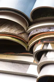 Deserted Library Scene Imprime: Stack of magazines, poland