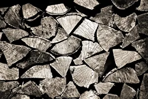 Deserted Wood Stack Imprime: Stack of wood