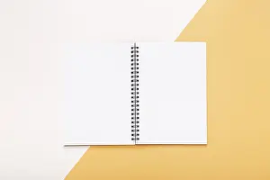 Empty Notepad Imprime: Stationery elements with empty opened notepad