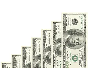 Payment Transaction Finance Imprime: Steps made of dollars on white background