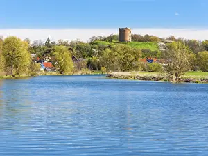 German Historical Landmark Imprime: Stolpe Castle over the Oder, landscape in the Oder Valley