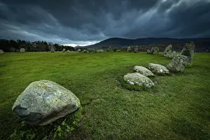 Central England Nature Reserve Imprime: Stone circle with dramatic cloud sky