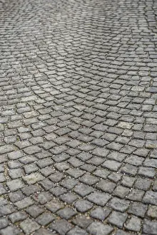 Cobblestone Background Imprime: Stone paving texture. Abstract structured background
