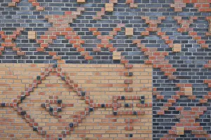Deserted German Structure Imprime: Stone wall with pattern as background