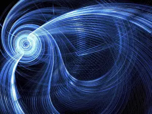Fractal Background Imprime: Striped technology, hi-tech or sci-fi background - abstract computer-generated image