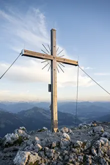 Austria Mountain Peak Imprime: Summit cross of the Scheffauer