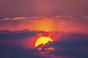 Evening Sun Photography Imprime: Sun, sunset, clouds
