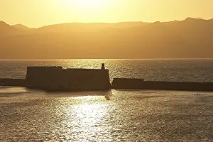 Venetian Sea Fortress Imprime: Sunset, evening light, backlight