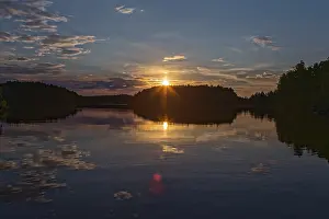 Lago Imprime: Atardecer, reflejo en el lago.