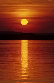 Sunset Over Lake Constance Imprime: Sunset at the Reichenau