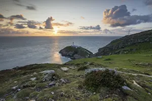 Holy Island Wales Imprime: Sunset at South Stack Lighthouse