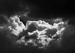 Deserted Austria Landscape Imprime: SW image, dramatic cloudscape with (cumulus) clouds