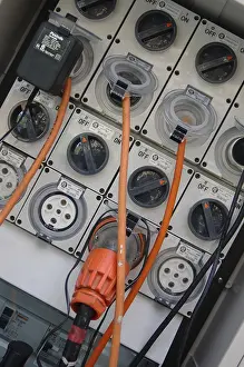 Industrial Power Supply Imprime: Switchboard with multitudes of single and three phase sockets