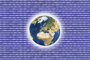 Computer Graphic Globe Imprime: Symbolic image for cloud computing