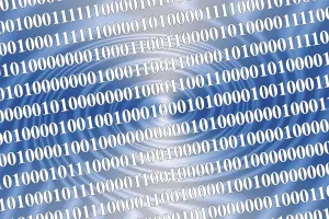Electronic Data Storage Imprime: Symbolic picture - binary code and data processing code