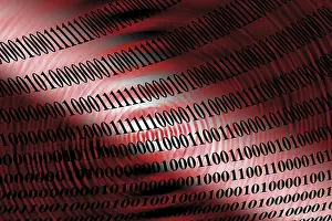 Digital Data Backup Imprime: Symbolic picture - binary code and data processing code