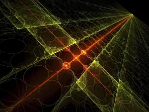 Computer Generated Picture Imprime: Tech background: glowing surface located on the diagonal