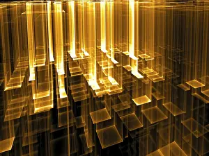 Abstract Fractal Geometry Imprime: Technology background - abstract computer-generated 3d illustration
