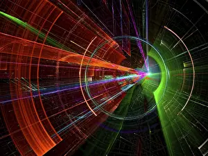 Virtual Reality Backdrop Imprime: Technology background - abstract computer-generated image