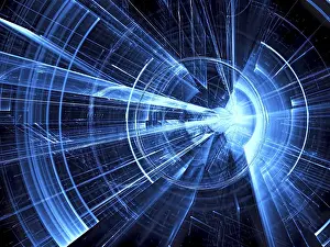 Futuristic Computer Graphics Imprime: Technology background - abstract computer-generated image