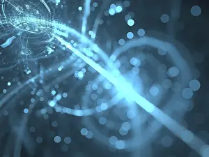 Arte Digital Imprime: La tecnología se desdibuja con bokeh - imagen abstracta generada por computadora.