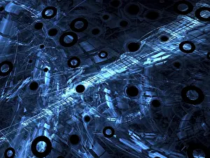 Fractal Art Design Imprime: Technology or sci-fi background - abstract computer-generated image