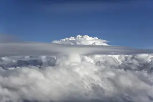 Severe Weather In Germany Imprime: Thunderclouds in the sky, view from the plane