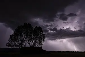 Thunderstorm Bavaria Imprime: Thunderstorm, lightning, thunderclouds