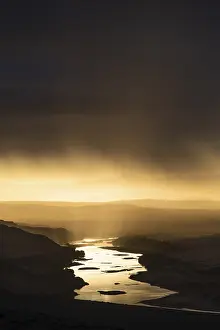 Namibia South Africa Border Imprime: Thunderstorm over the Orange River