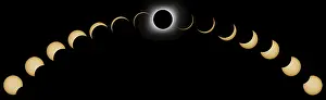 Natural Scientific Phenomenon Imprime: Total Solar Eclipse phases. Composite Solar Eclipse