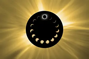Natural Scientific Phenomenon Imprime: Total Solar Eclipse phases, Composite Solar Eclipse