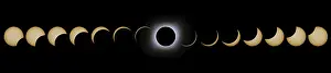Natural Scientific Phenomenon Imprime: Total Solar Eclipse phases. Composite Solar Eclipse