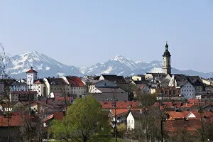 Bavarian Alps View Imprime: Traunstein with Alpine mountain range