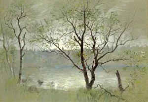Historic Painting Restoration Imprime: Two trees in the foreground framing the composition