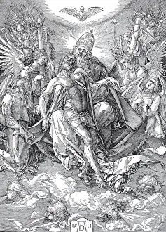 Historical Woodcuts Imprime: The Trinity, the Throne of Grace